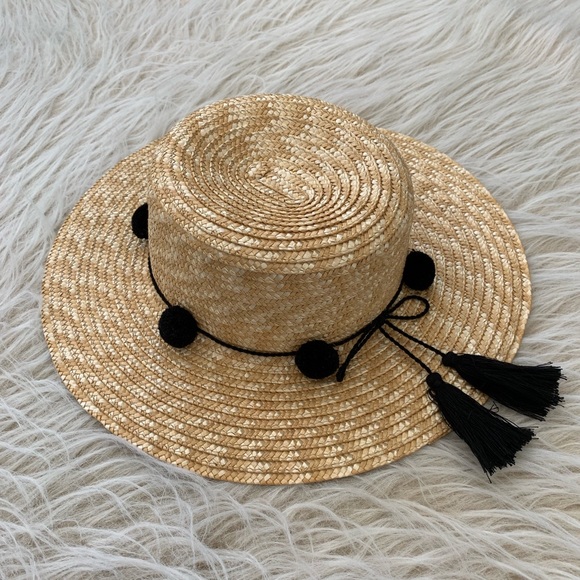 Mud Pie Accessories - Francesca’s straw hat tassel pom boho beach sun